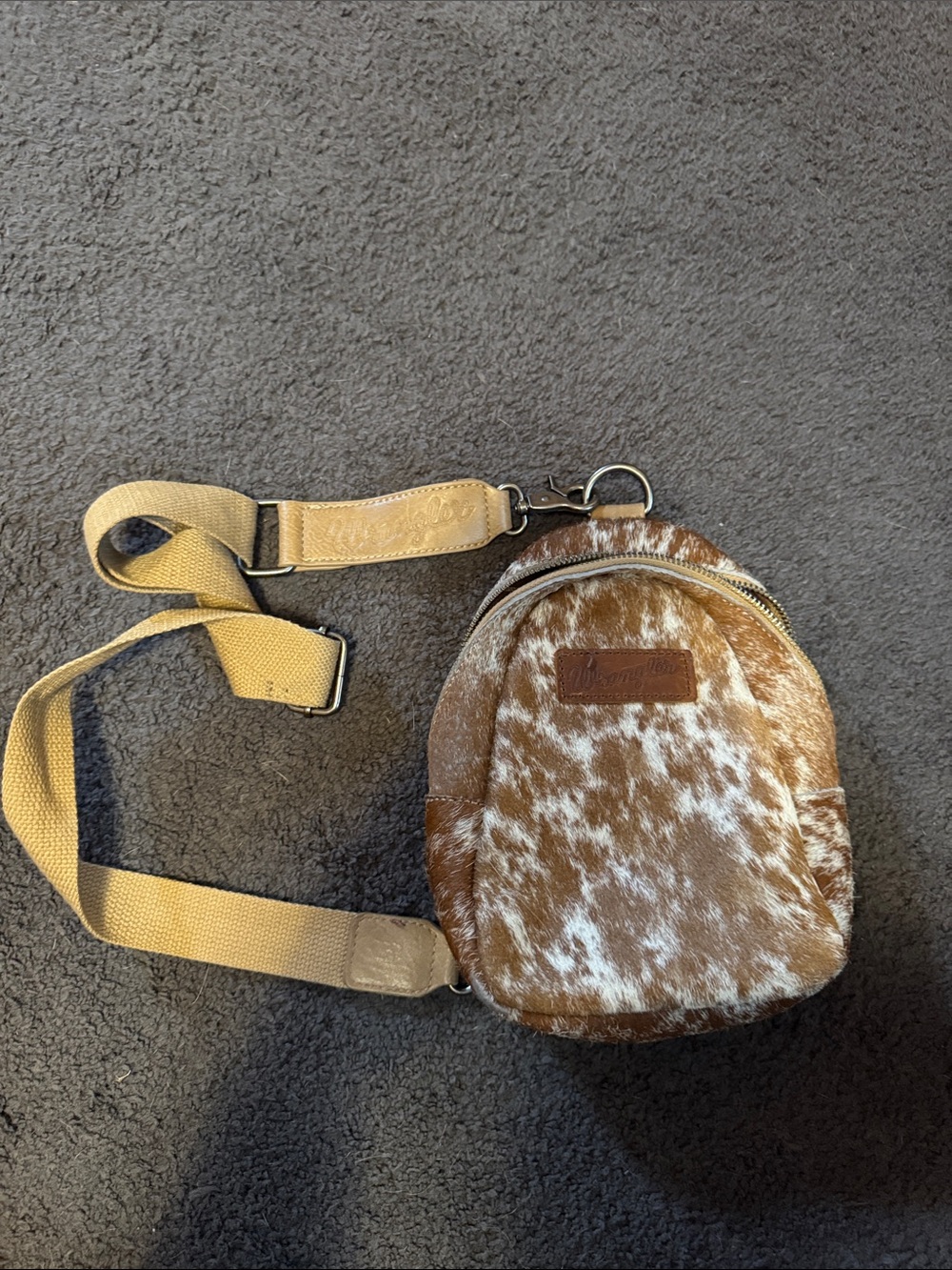 Wrangler Brown and White Mini Crossbody Bag